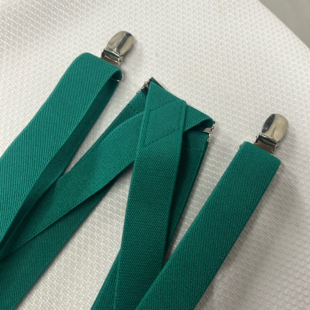 Tuxedo Park. Emerald green suspenders